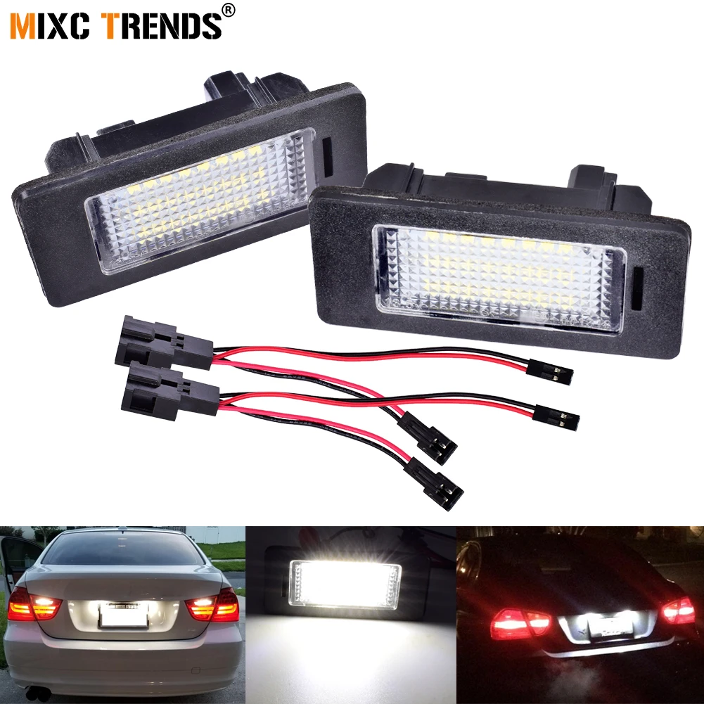 2 шт. Автомобильный светодиодный номерной знак 24SMD 3528 супер белый для Audi Q5 A1 A4 A5 A6 A7