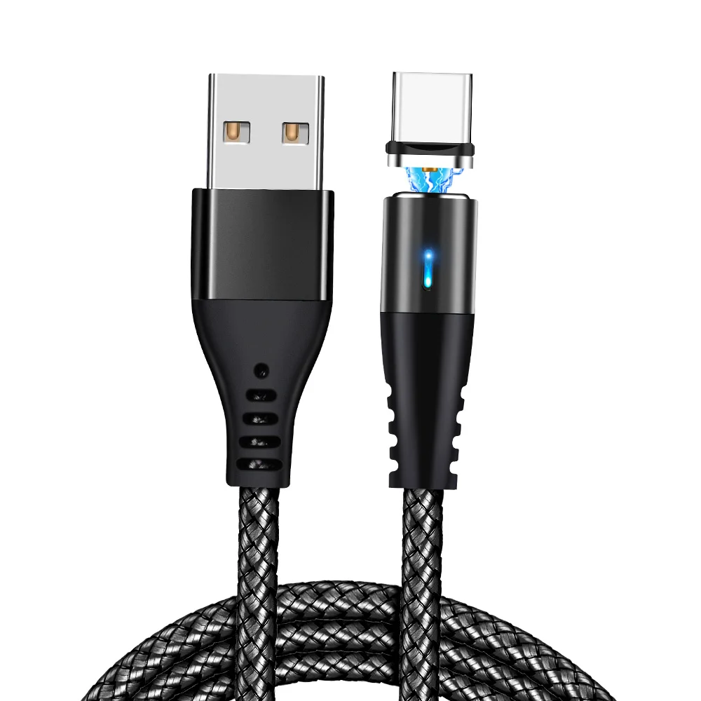 Black For Type C Олаф Круглый Магнитный кабель для iphone Xs max 7 8 plus Быстрая зарядка type C Micro Usb шнур для samsung S9 S10 кабели для мобильных телефонов - Цвет: Black For Type C