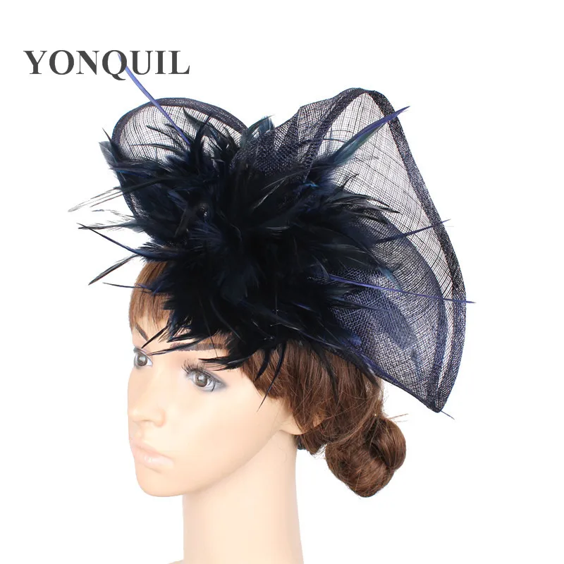 Классические большие головные уборы Sinamay разных цветов свадебные мельницы для