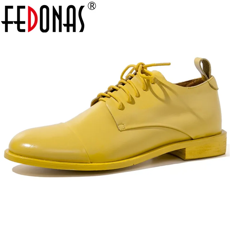 Женские туфли лодочки FEDONAS однотонные офисные из натуральной кожи на низком