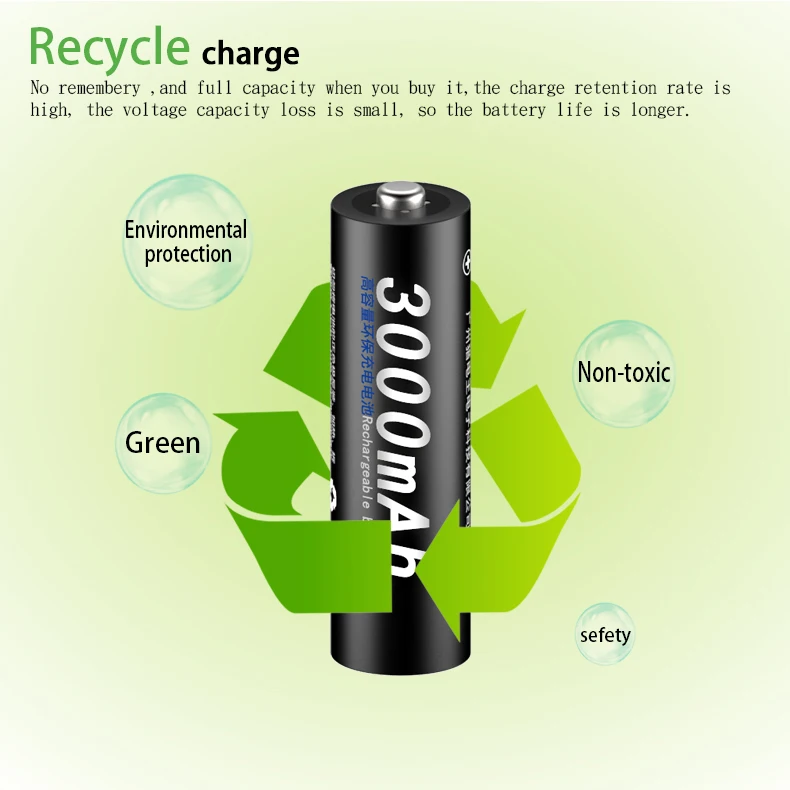 PALO 4 шт./лот AA Аккумуляторная батарея AA Ni-MH 3000mAh 1,2 V Ni-MH 2A батареи recargables батарея для камеры игрушки