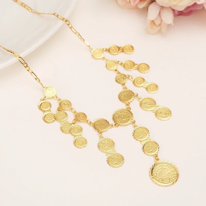 

Bangrui Arabian Coin Jewelry Gold Color Middle East Necklace ,Islam Vintage Coins set Wedd /Israel/Turkey/Egypt