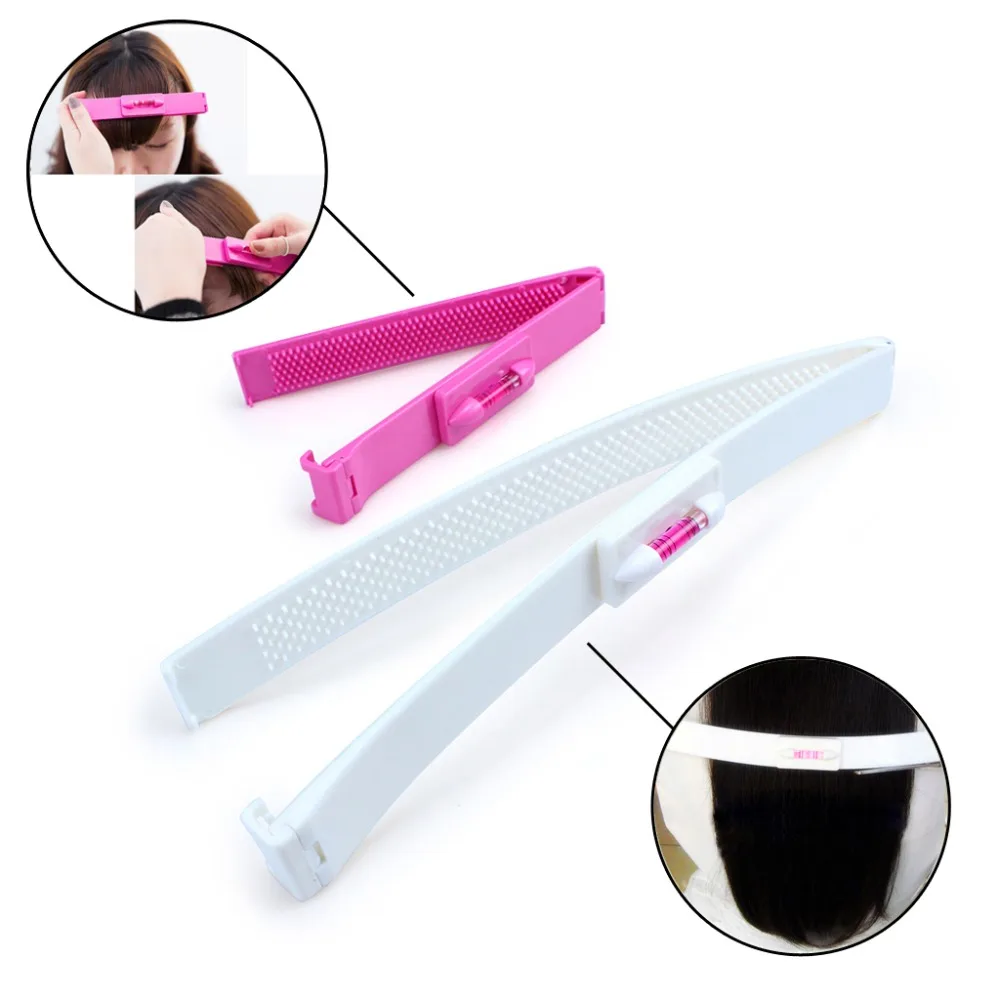 1Set(=2Pcs) Woman Gril Fringe Hair Cutting Guide Layers Bang Hair Trimmer Clipper Clip Comb Ruler Beauty Clipper