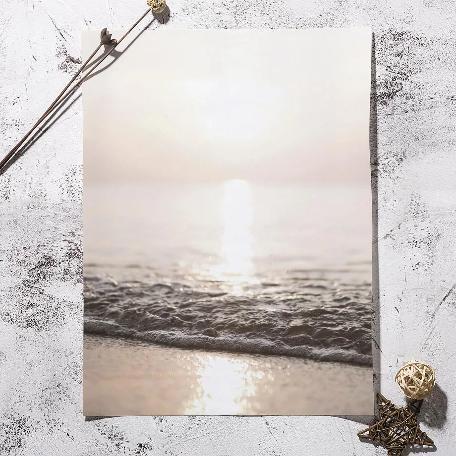 Настенная картина Gohipang с изображением оранжевого автобуса пляжа моря кокосового