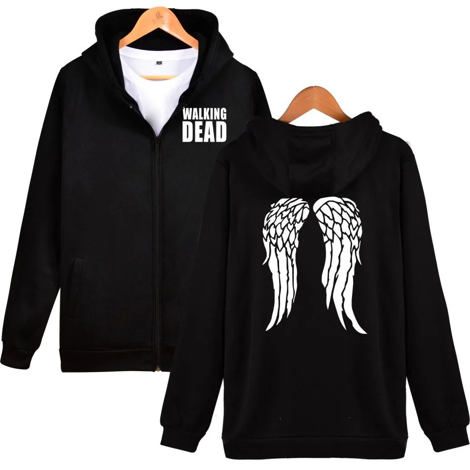 Толстовка с капюшоном Ходячие мертвецы толстовка крыльями зомби Дэрил Диксон