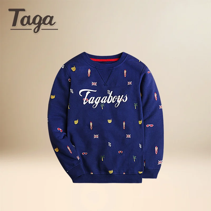 TAGA 2017 дети детские мальчики с длинным рукавом circle декольте cottont футболки мода