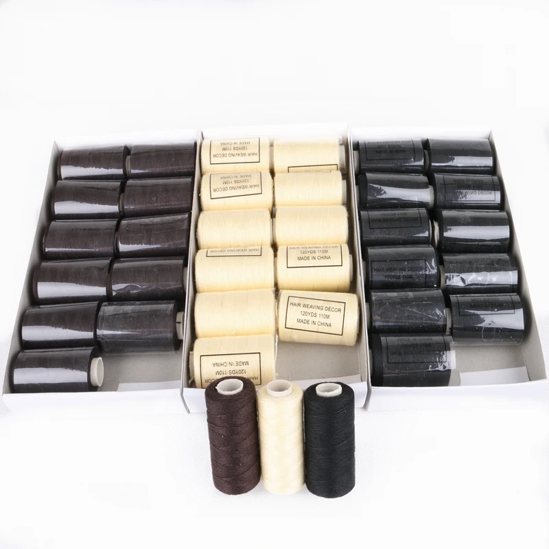 

HARMONY 12 Pieces Brown/Blonde/Black Hair Weaving Small Cotton Thread for Hair Weaving Sewing Machine Line Polyester Thread