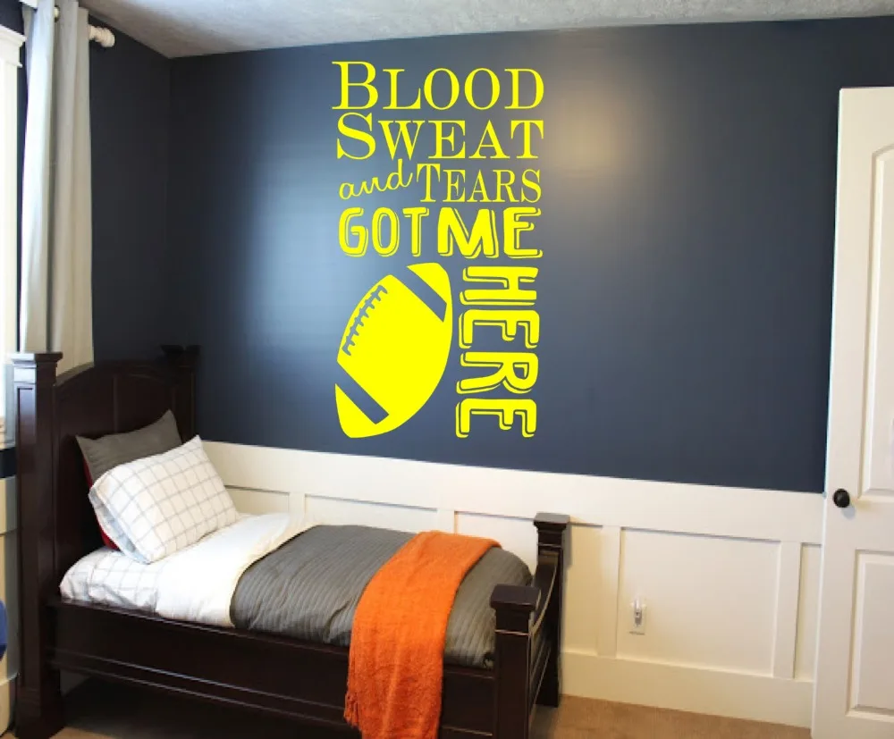 Пота крови и слез меня здесь мотивации футбол Настенная Наклейка-мальчиков