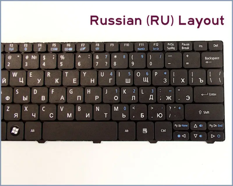 Новая русская версия клавиатуры для ноутбука Acer eMachines 355 eM355 Черная|keyboard toshiba|keyboard
