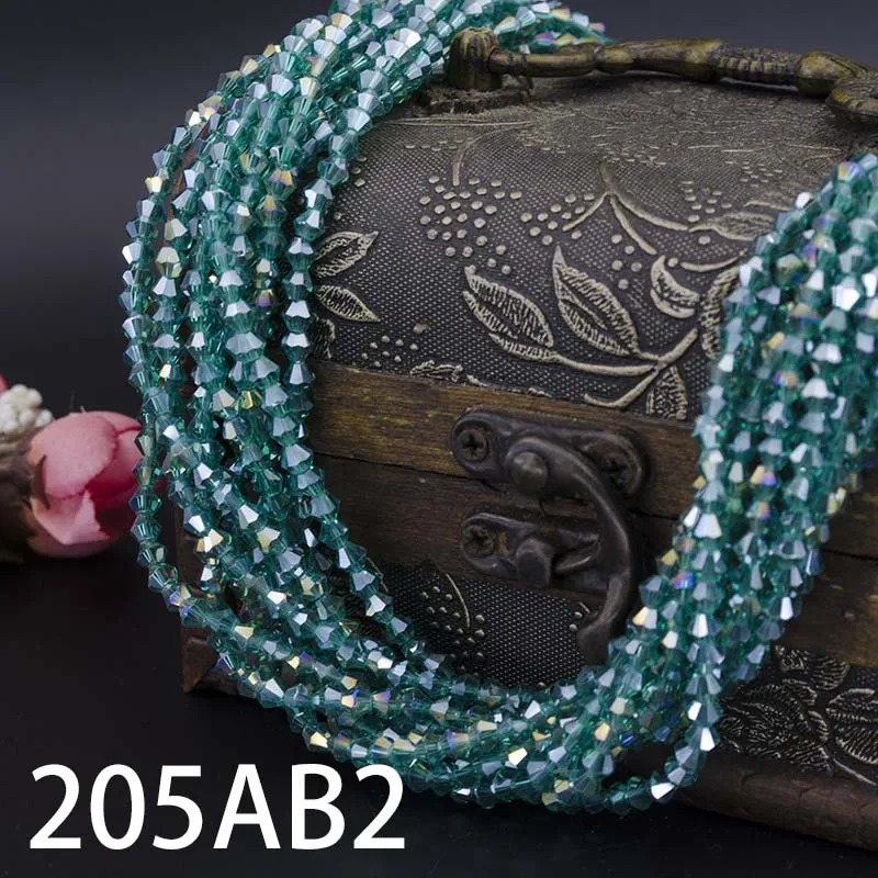 205AB2 Высокое качество,,, AAA кристалл, 115 шт./лот, 4 мм, двухконусные стеклянные бусины, 5301, очаровательные свободные разделительные бусины для шитья одежды своими руками - Цвет: 205AB2