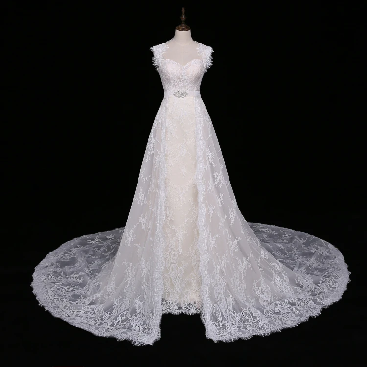 Vivian's Bridal Twinset съемный шлейф Милое Свадебное платье цвет размер индивидуальные кружева аппликации на шнуровке Свадебные платья для женщин