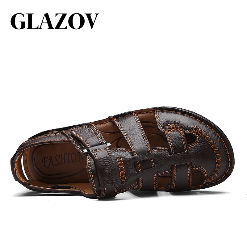 Мужские сандалии GLAZOV из натуральной кожи дышащая обувь в рыбацком стиле ретро