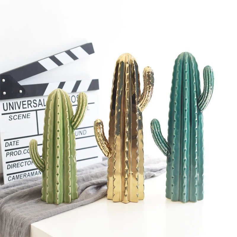 Скандинавский дизайн, современный домашний декор, керамическая фигурка кактуса, растение, офисное украшение стола, прекрасный подарок для детей, моделирующая фигурка, collalily