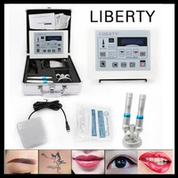 liberty dermographe maquillage permanent makeup machine digital tattoo machine with foot switch tattoo kit tattoo needle pen