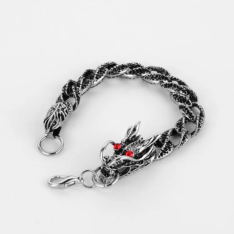 Fashion Titanium steel Dragon Bracelet Casting Classic Punk Style Men's Biker Jewelry | Украшения и аксессуары
