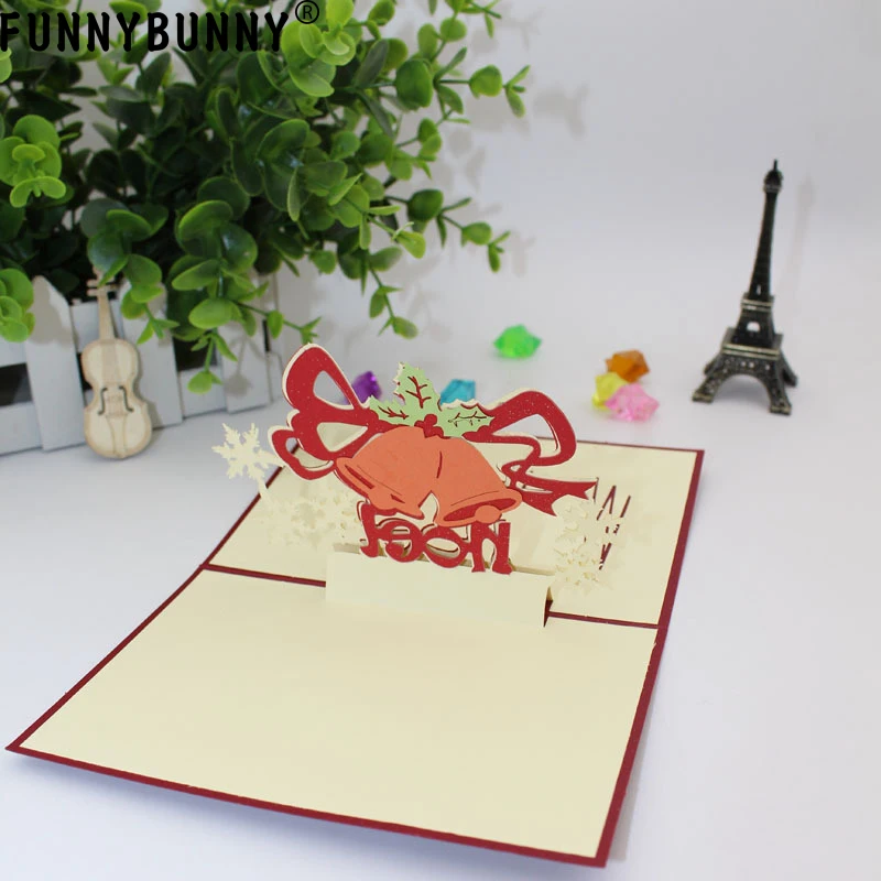 FUNNYBUNNY Рождество 3D стерео звонок поздравительные открытки подарки|Открытки и