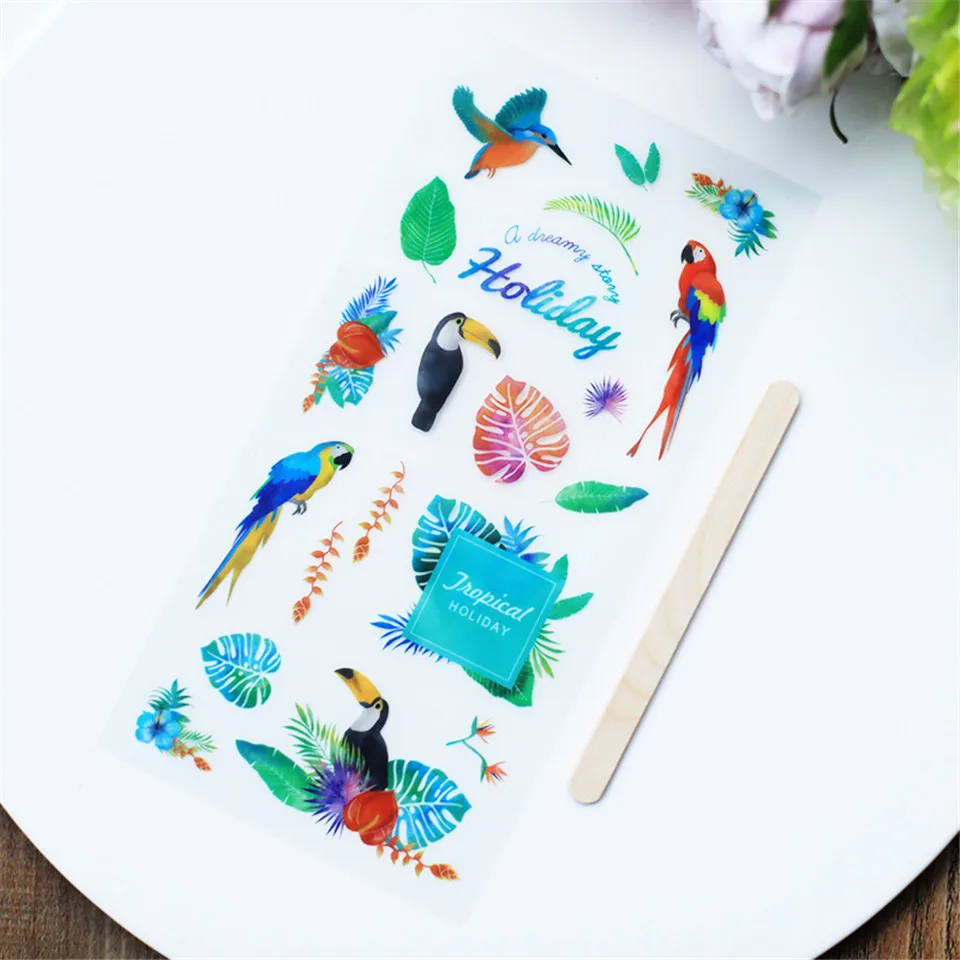 Натрите. Серия Parrot бумажная наклейка s Набор высечки для DIY Скрапбукинг пуля