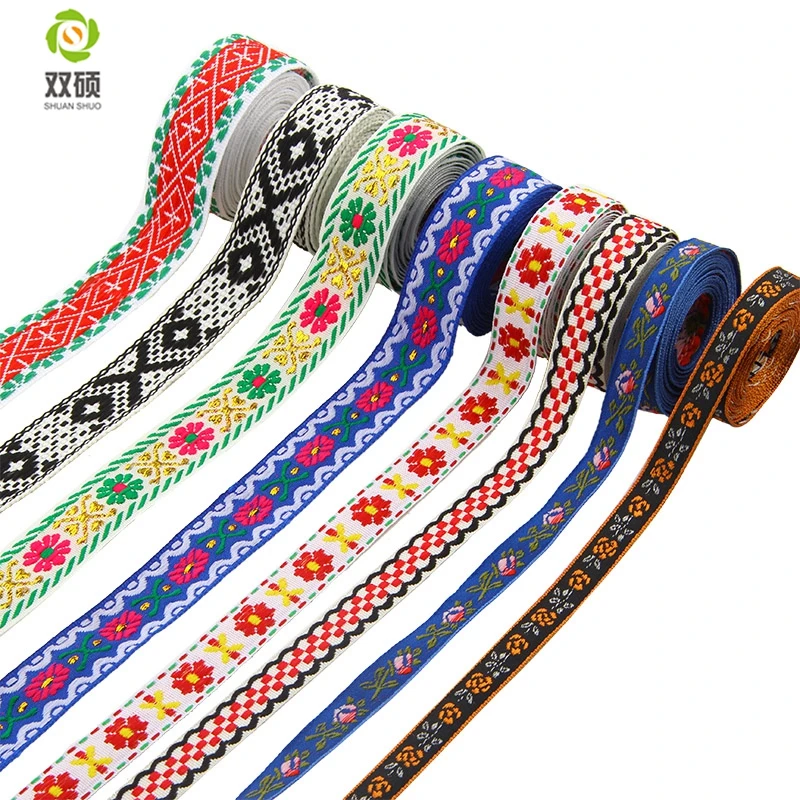 ShuanShuo Nation односторонняя корсажная и атласная вышитая кружевная лента для