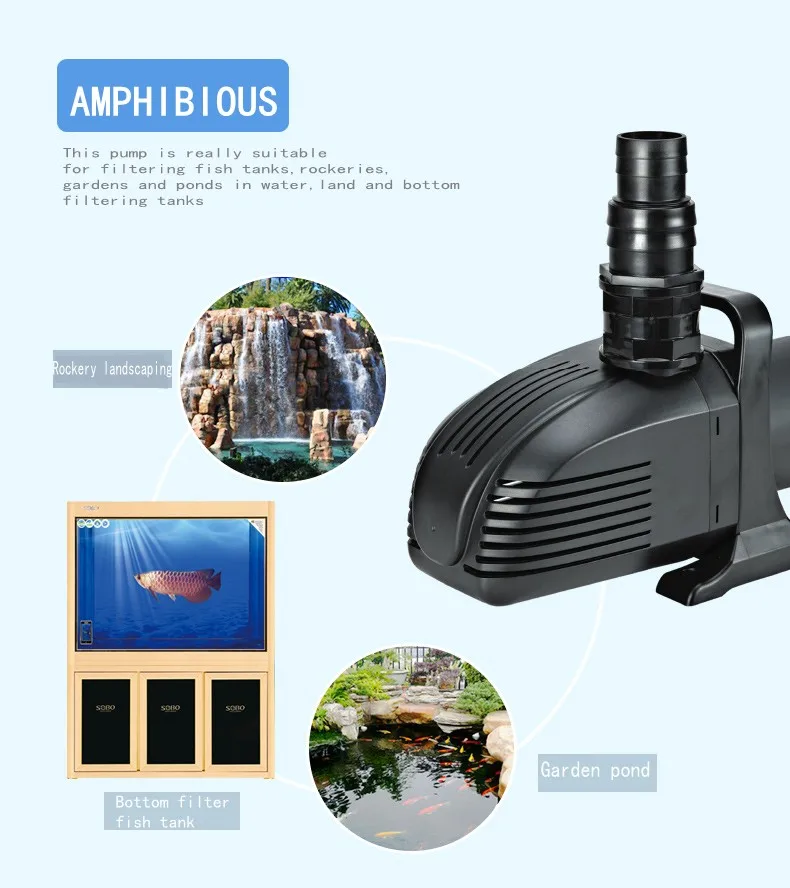 SOBO WP 20000DW/25000DW30000DW погружной насос для рыбного пруда большой бассейна бесшумный