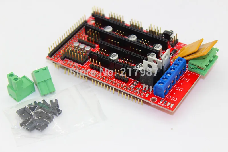 1 шт. Mega 2560 R3 + RAMPS 4 контроллер 5 A4988 шаговый модуль драйвера 12864LCD|ramps 1.4|ramps megaramps 1.4 a4988