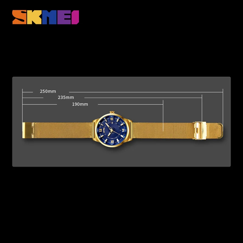 SKMEI Роскошные Мужские кварцевые часы деловые золотые стальные мужские модные