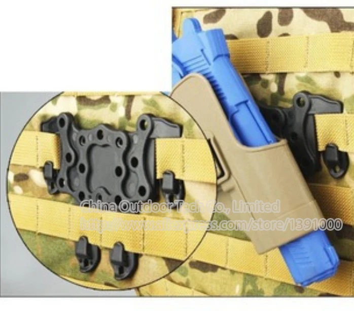 

10PCS Airsoft CQC SWAT Airsoft Tactical Strike Platform Molle Hanger Hunting Gun Vest Accessory for Right Left Hand Holster