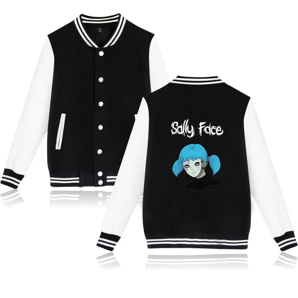 BLACK JACKET XXS-XXXXL, бейсбольная куртка для игры sally face, унисекс, толстовки, Толстовка sally face eyes, маскарадные костюмы, куртка, пальто размера плюс - Цвет: BLACK JACKET