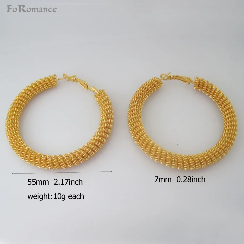 Foromance/Спиральная пружинная поверхность желтого золота GP круглый обруч диаметр 55