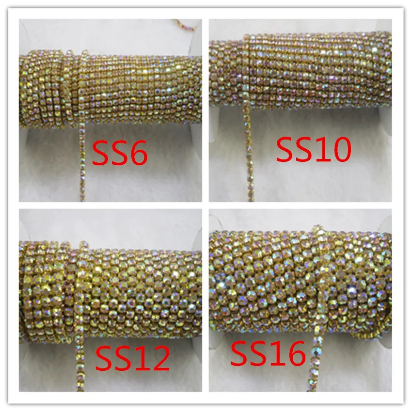 Модная аппликация crysytal желтые стеклянные стразы AB компактная золотая