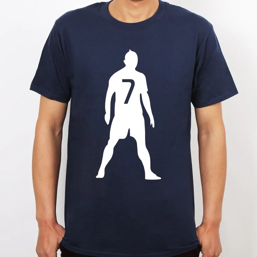 2016 Серый Криштиану Роналду 7 Печать Футболки Camisetas Продлен Футболка Мужская