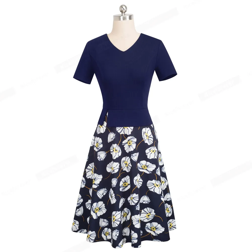 Хорошее-forever Ретро винтажное цветочное пэтчворк пинап для работы vestidos деловые вечерние трапециевидные элегантные женские платья A137