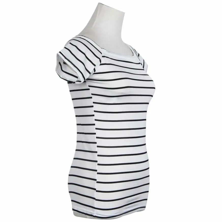 Лето 2018 модная женская рубашка блузка пикантные топы в полоску короткий рукав