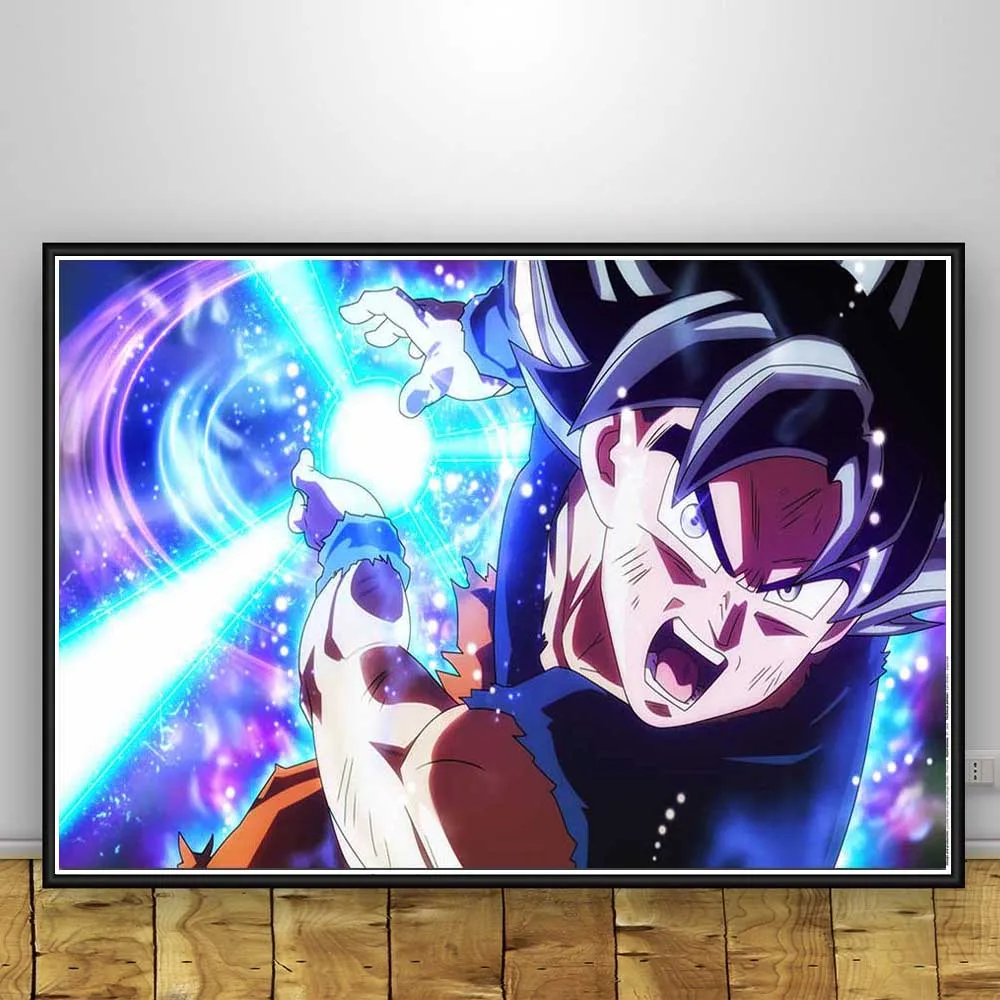 FX060 Dragon Ball Super Ultra Instinct Goku Япония Аниме Комикс горячий плакат искусство шелковые светлые холщовые современная домашняя, комнатная, настенная Печатный Декор