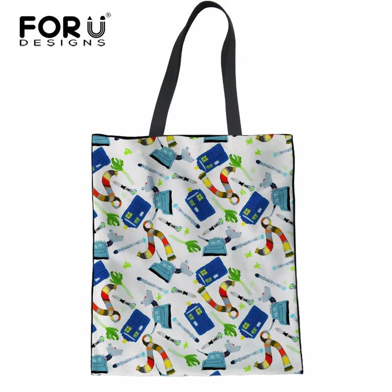 FORUDESIGNS Экологичная Холщовая Сумка для покупок, Повседневная многоразовая сумка через плечо, женская льняная Сумка-тоут с принтом медсестры - Цвет: H5808Z22
