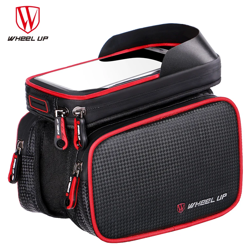 

Wheel up New 6.2 Inch waterproof touch screen bike bag front frame top cell phone TPU cycling bag MTB road mountain bicycle case