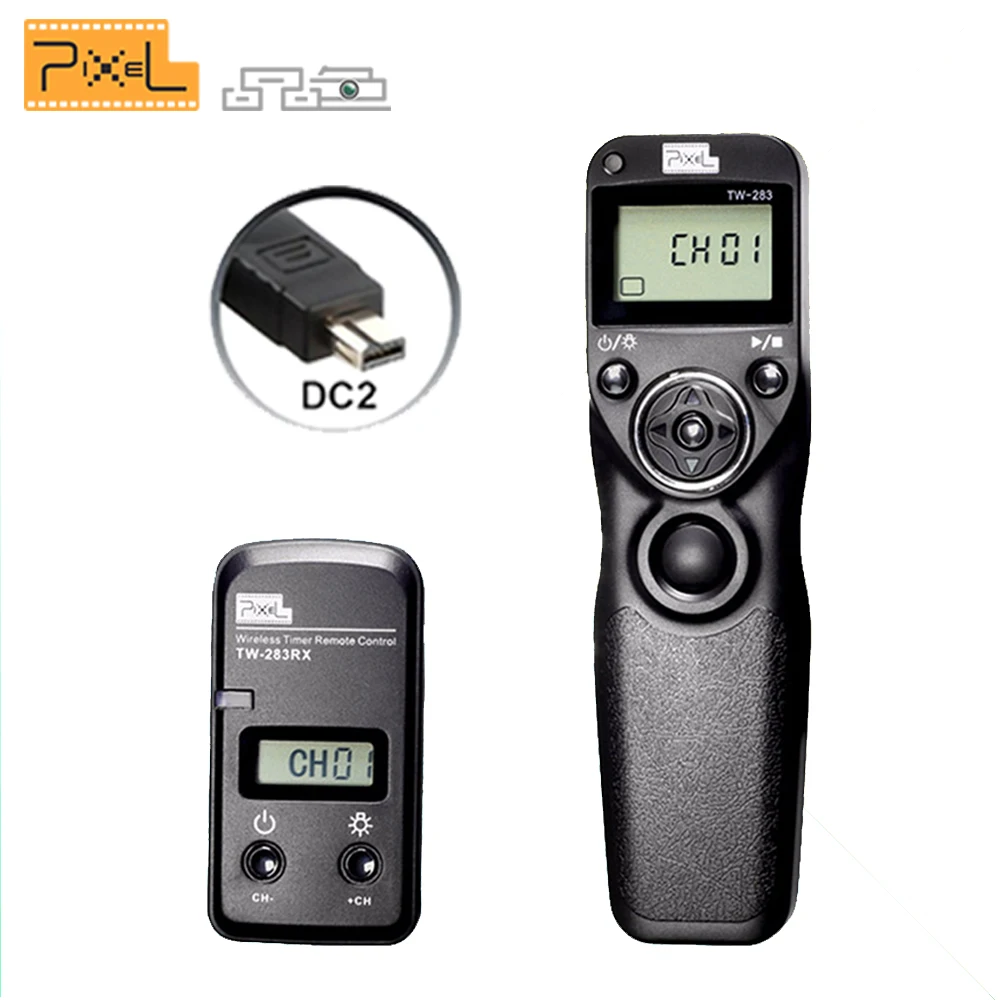 Pixel TW283 TW-283 DC2 Беспроводной ЖК-экраном таймером и Управление для Nikon D750 5200 D3100 D5300 D610 D600 D5500 D90 D3300 спуск затвора по интерфейсу