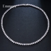 emmaya brand luxury fashion inlay round cubic zircon hot geometric jewelry necklaces for woman shining wedding party gift
