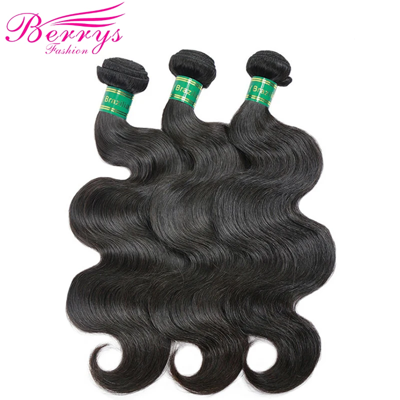 Модные бразильские натуральные волосы Berrys 3 пряди волнистых волос с 360 кружевной - Фото №1