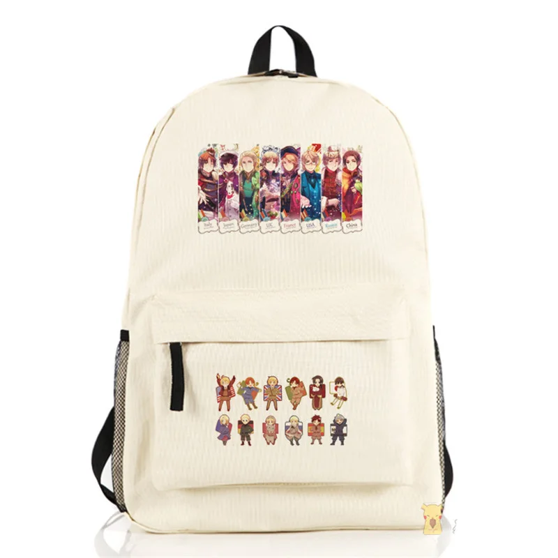Модный рюкзак с героями мультфильмов Axis Powers Hetalia унисекс для мальчиков и девочек