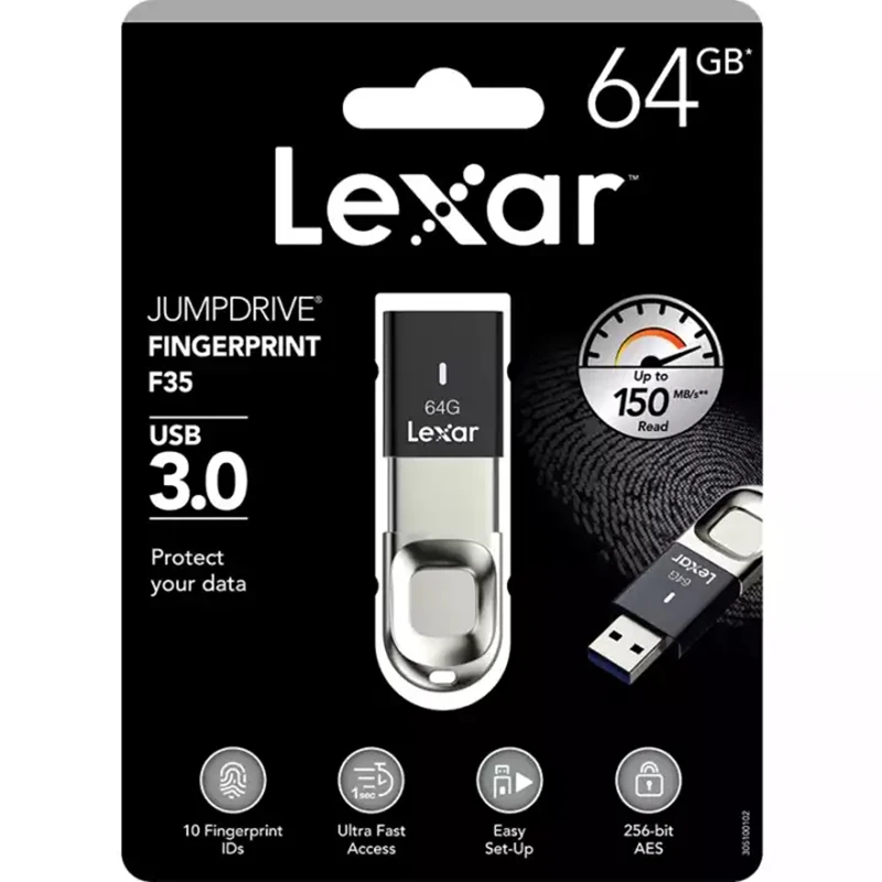 Сканер отпечатков пальцев LEXAR F35 высокоскоростное шифрование USB 3 0 U диск сканер