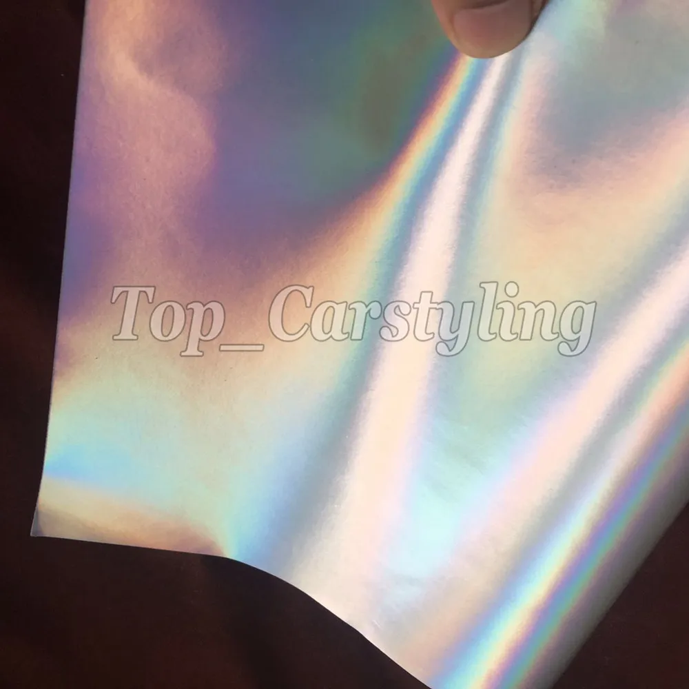 Серебристая матовая хромированная голографическая виниловая пленка для