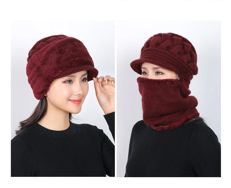 Зимние шапки Skullies Beanies, зимние шапки бини для женщин, шерстяной шарф, шапки, Балаклава, маска, шапка, вязаная шапка, подарок матери