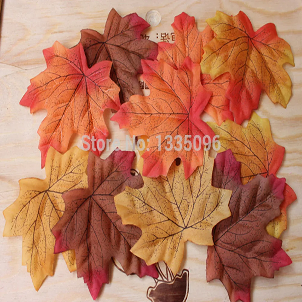Бесплатная доставка (50 шт./лот) 9*10 см искусственные шелковые кленовые листья для