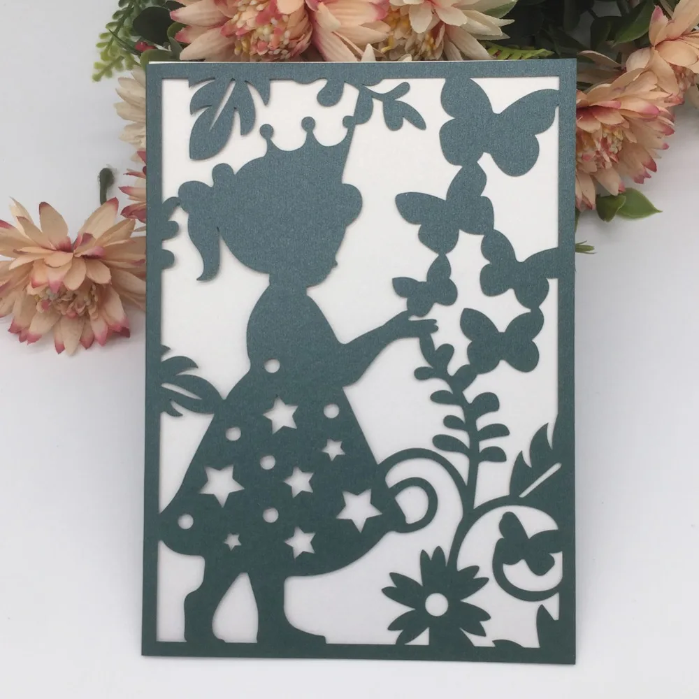 30 шт./лот роскошная красивая принцесса для девочек пригласительная открытка на