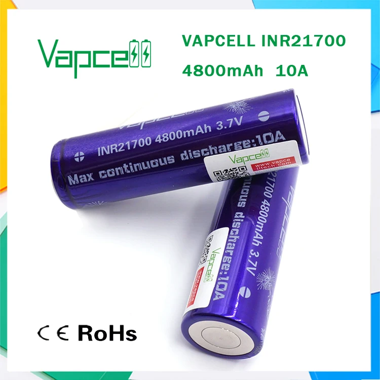Аккумулятор VAPCELL INR21700 4800 мАч INR 21700 литиевая батарея аккумулятор 10 А