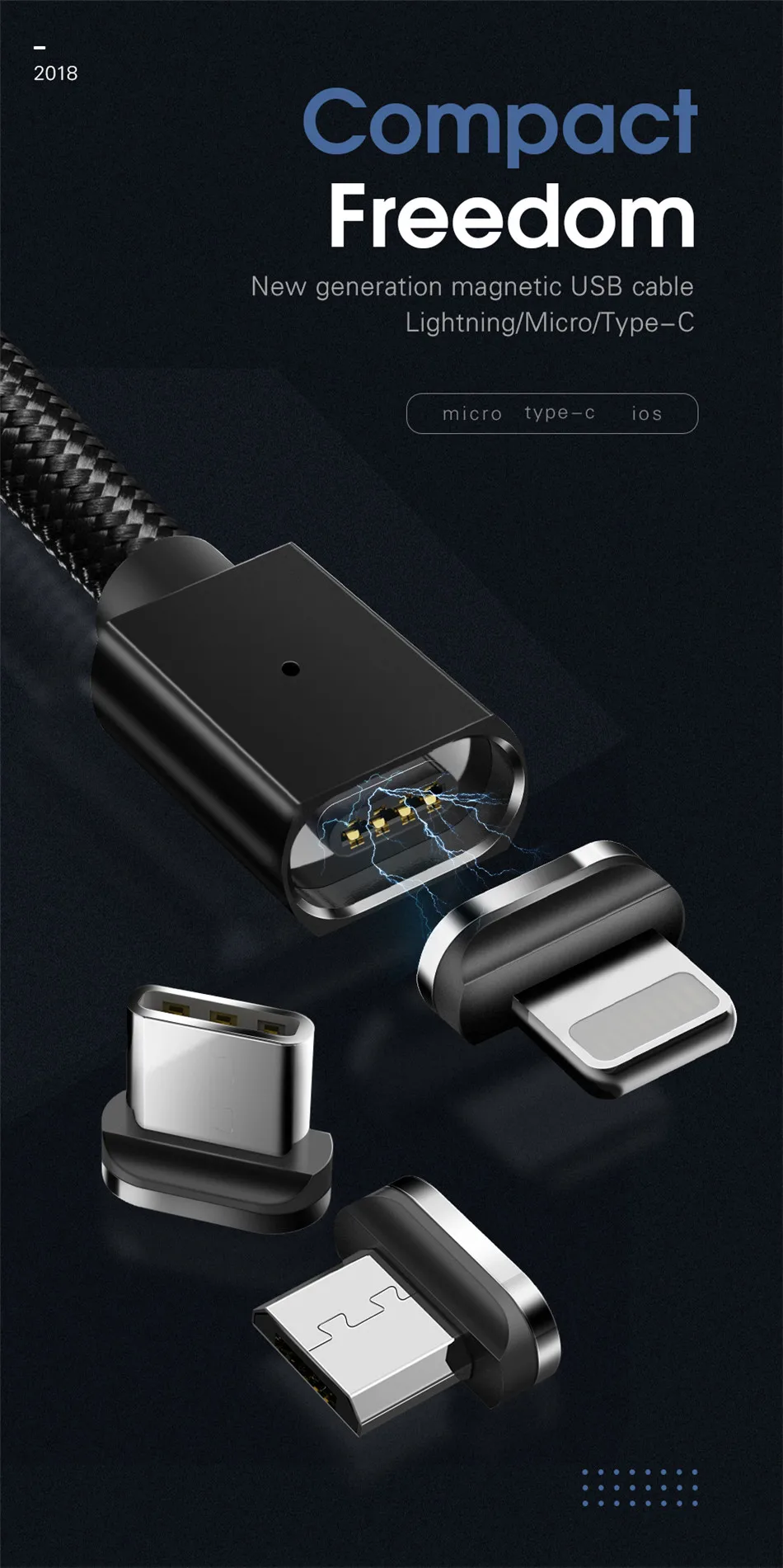 Essager магнитное USB зарядное устройство для iPhone кабель 3 м 2 м 1 м Lghting кабель для передачи данных Шнур для iPhone X 8 7 6 6S 5 5S SE провод для быстрого заряда
