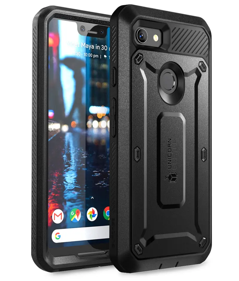 Black Для Google Pixel 3 XL чехол SUP чехол UB Pro полный корпус прочная кобура клип Защитный чехол со встроенной защитной пленкой - Цвет: Black
