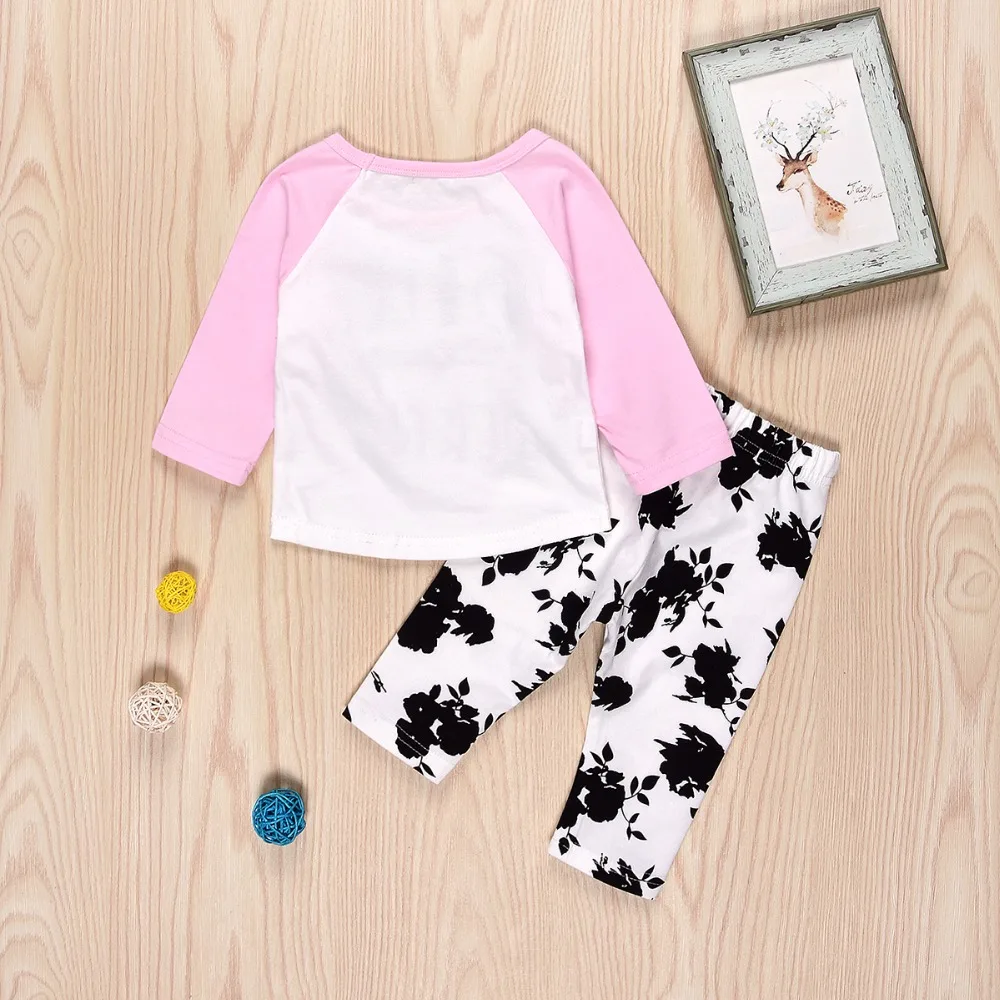 Низкая цена одежда для малышей топ с длинными рукавами и принтом в виде одной