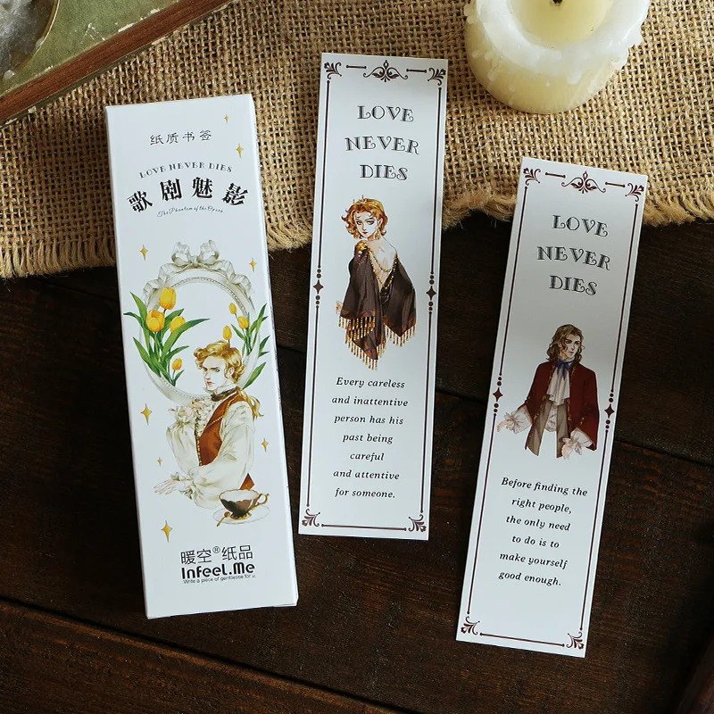 

30pcs/lot Love never dies Cute Kawaii Paper Bookmark Vintage Japanese Style Book Marks For Kids School Materials