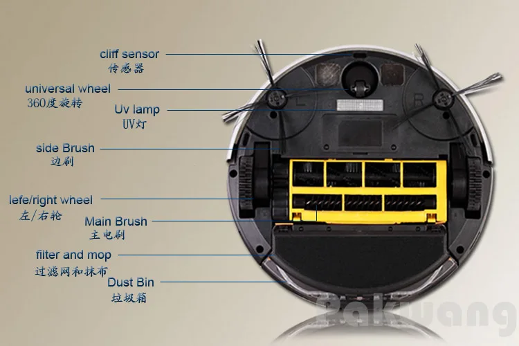 2017 New Intelligent Robot vacuum cleaner with LED touch screen Auto recharge robotic for home Aspirador | Бытовая техника